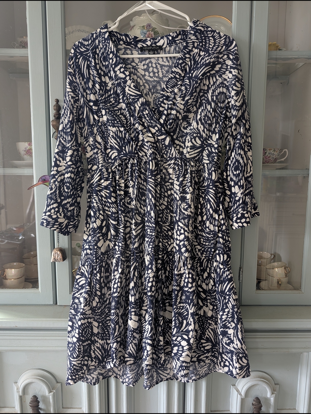 Rachel Zoe Navy and White Printed Dress